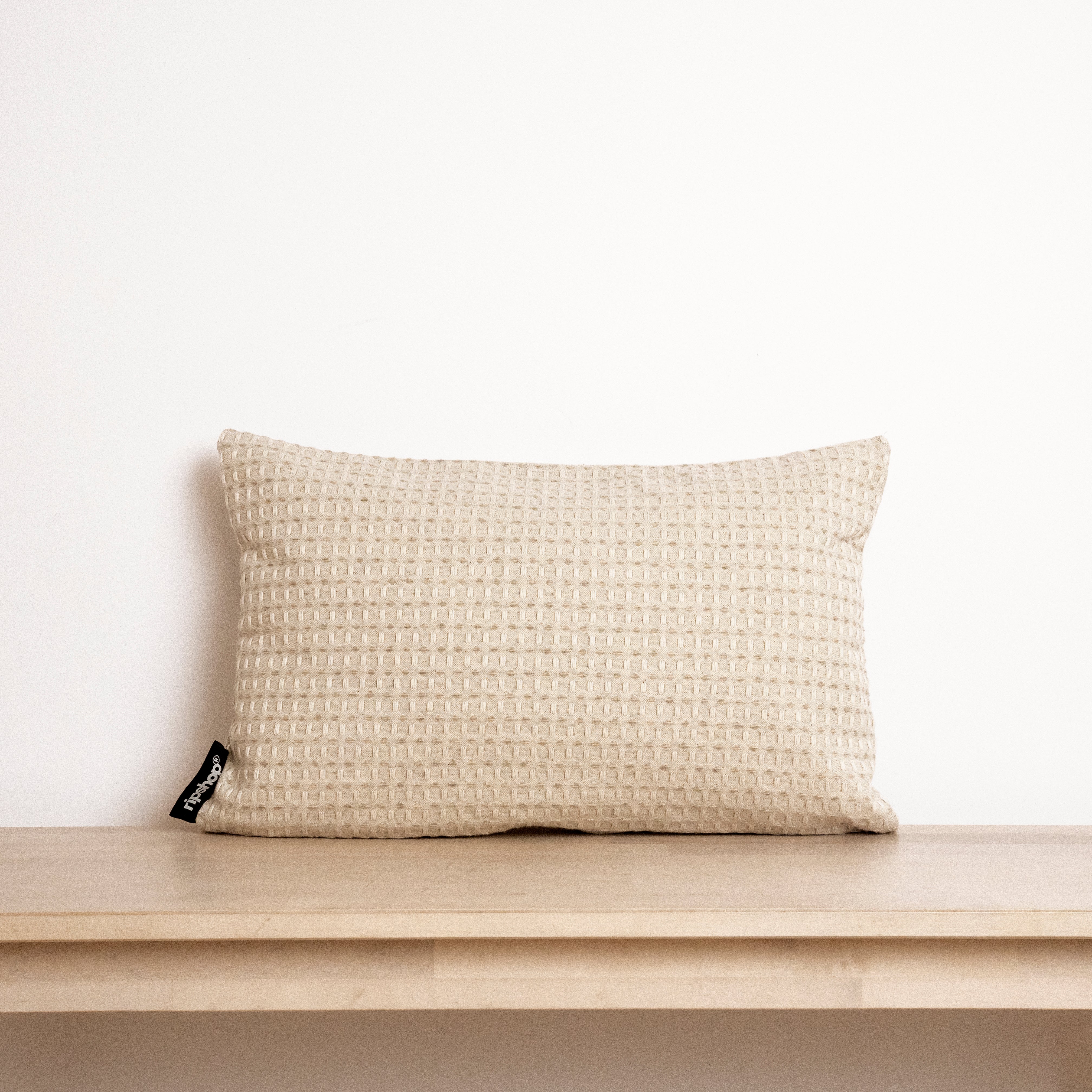 Funda de cojín Waffle 100% algodón Lino 30x50 cm